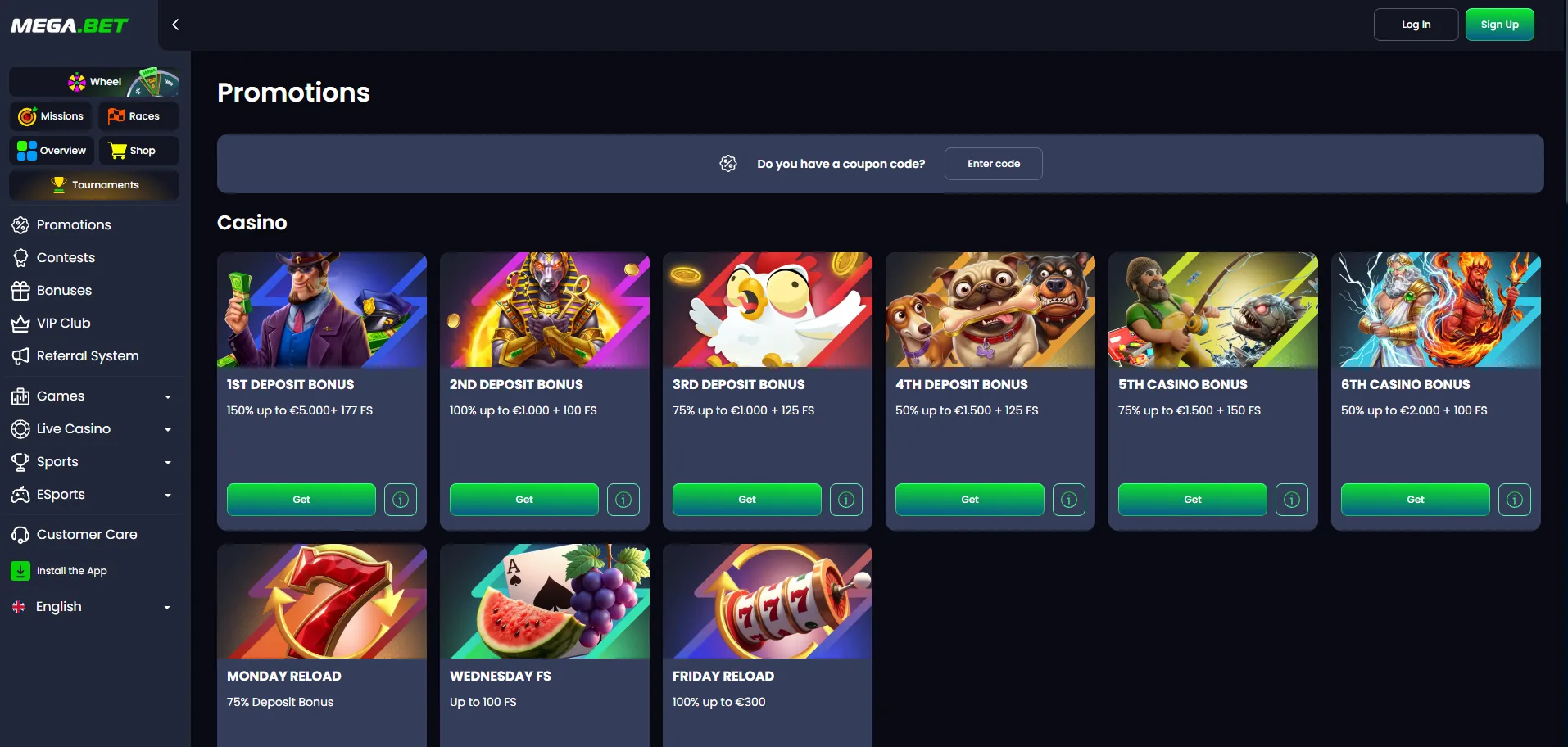 MegaBet Casino Aanmelden